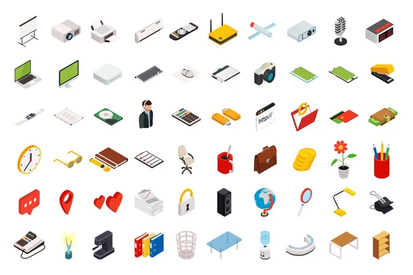 Isometric icons computer technology. — Stock Vector