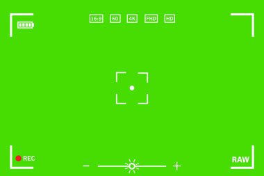 Chromakey modern dijital video odaklama ekranı üzerinde yeşil arka plan izole kamera