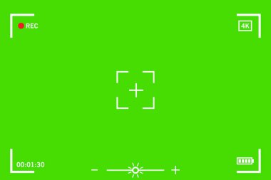 Chromakey modern dijital video odaklama ekranı üzerinde yeşil arka plan izole kamera