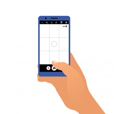 Belgili tanımlık smartphone tutarak ve fotoğraf çekme el.
