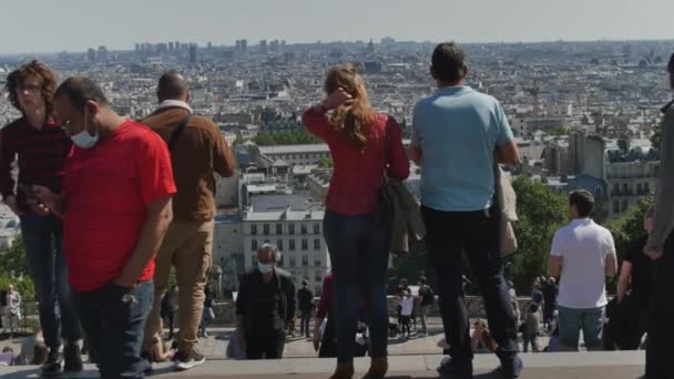 Coração Sagrado Paris Pessoas Frente — Vídeo de Stock