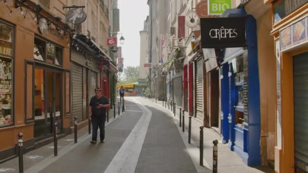 Rue Huchette Covid Del Kvartil — Stockvideo