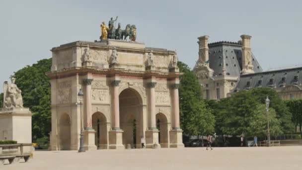 Arc Triomphe Carrousel Jardín Rivoli — Vídeos de Stock