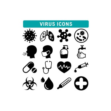 Coronavirus tıbbi sağlık basit simge belirleme vektörü