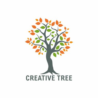 Yaratıcı Renkli Ağaç Logosu Sembol Vektörü