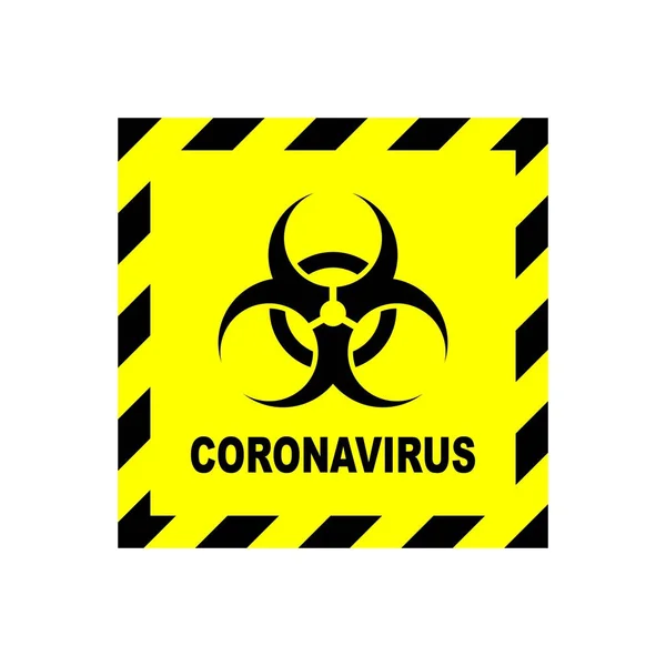 Wirus Koronawirusowy Sars Covid Zagrożenie Biologiczne Znak Ostrzegawczy Symbol Wektor — Wektor stockowy
