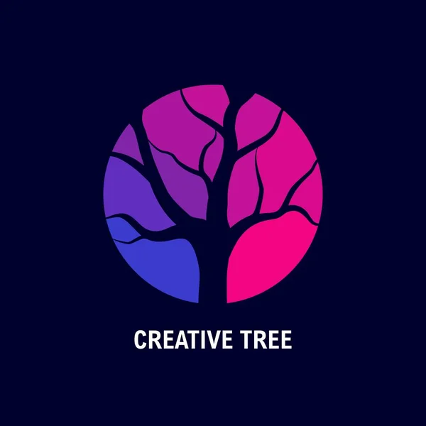 Symbole Logo Arbre Coloré Créatif Vecteur — Image vectorielle