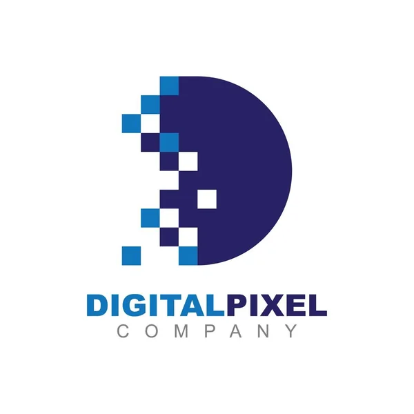 字母D Pixel Technology Creative Logo Symbol向量 — 图库矢量图片#