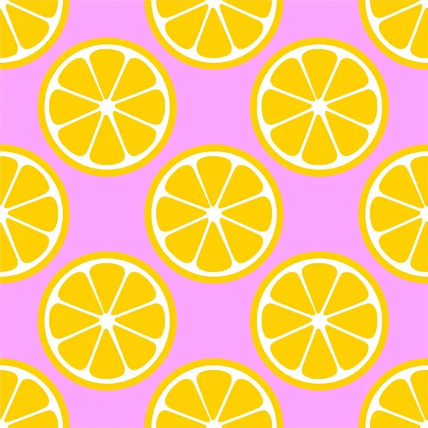 Lemon Orange Citrus Repeat Pattern Fabric Gift Wrap Wall Texture — Stock Vector