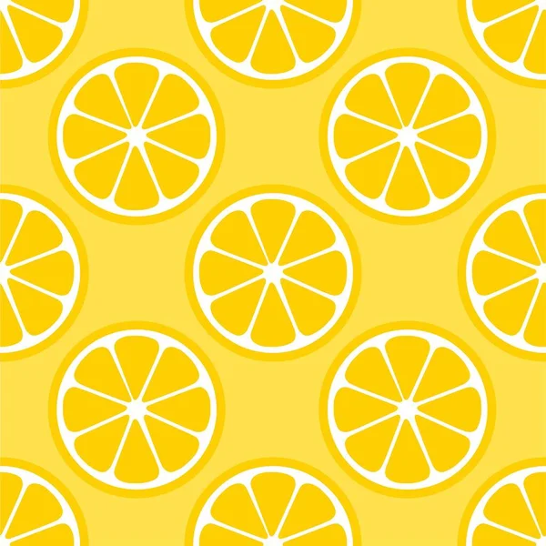 レモンオレンジ柑橘類の繰り返しパターン生地ギフトラップ壁の質感黄色の背景ベクトル — ストックベクタ