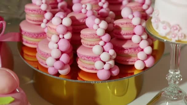 Bonbons Barre Macarons Gâteaux Cupcakes Muffins — Video