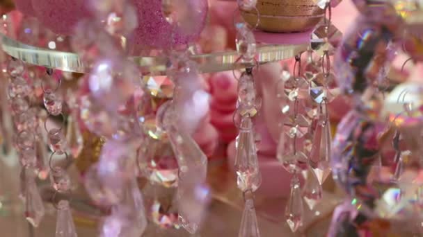 Colgantes Cristal Decorativos Para Decoración Barras Caramelo Fiestas — Vídeo de stock