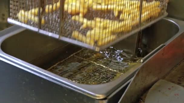 Смажена картопля фрі — стокове відео