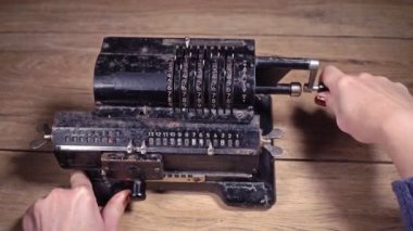 Eller büküm kolu retro Hesap makinesi