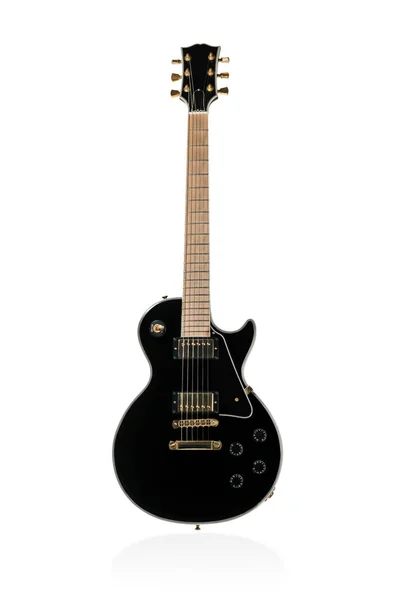 Negro guitarra eléctrica aislada — Stockfoto