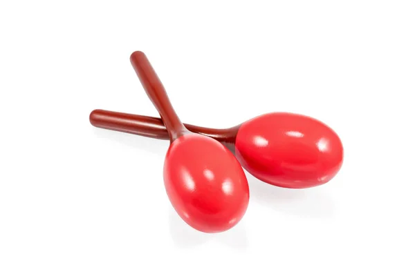 Two bright red maracas — Stock Photo, Image