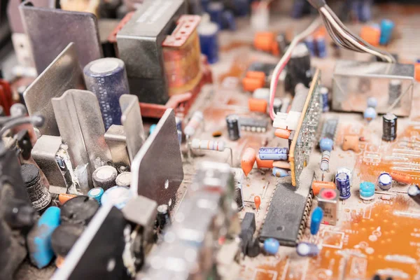 Elektrisch bord met dioden in stof — Stockfoto