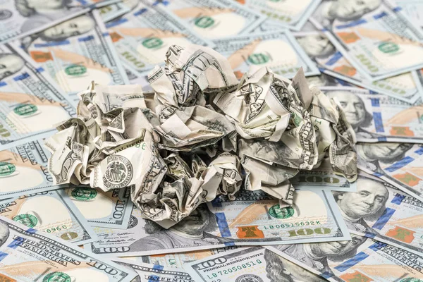 Sok gyűrött pénzt a bankjegyek — Stock Fotó