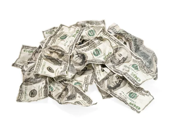 Pile of crumpled dollars — Stock Photo, Image