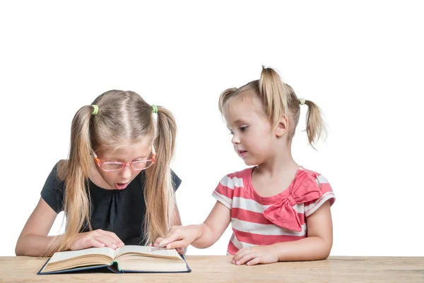 Kinder studieren das Buch — Stockfoto