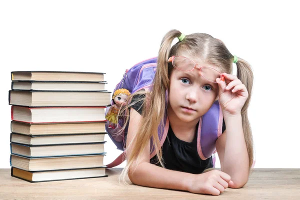 Porträt einer Schülerin mit Brille — Stockfoto