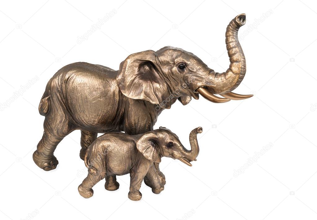 Bronze family of elephants
