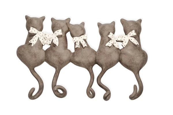 Статуэтка групповой кошки — стоковое фото