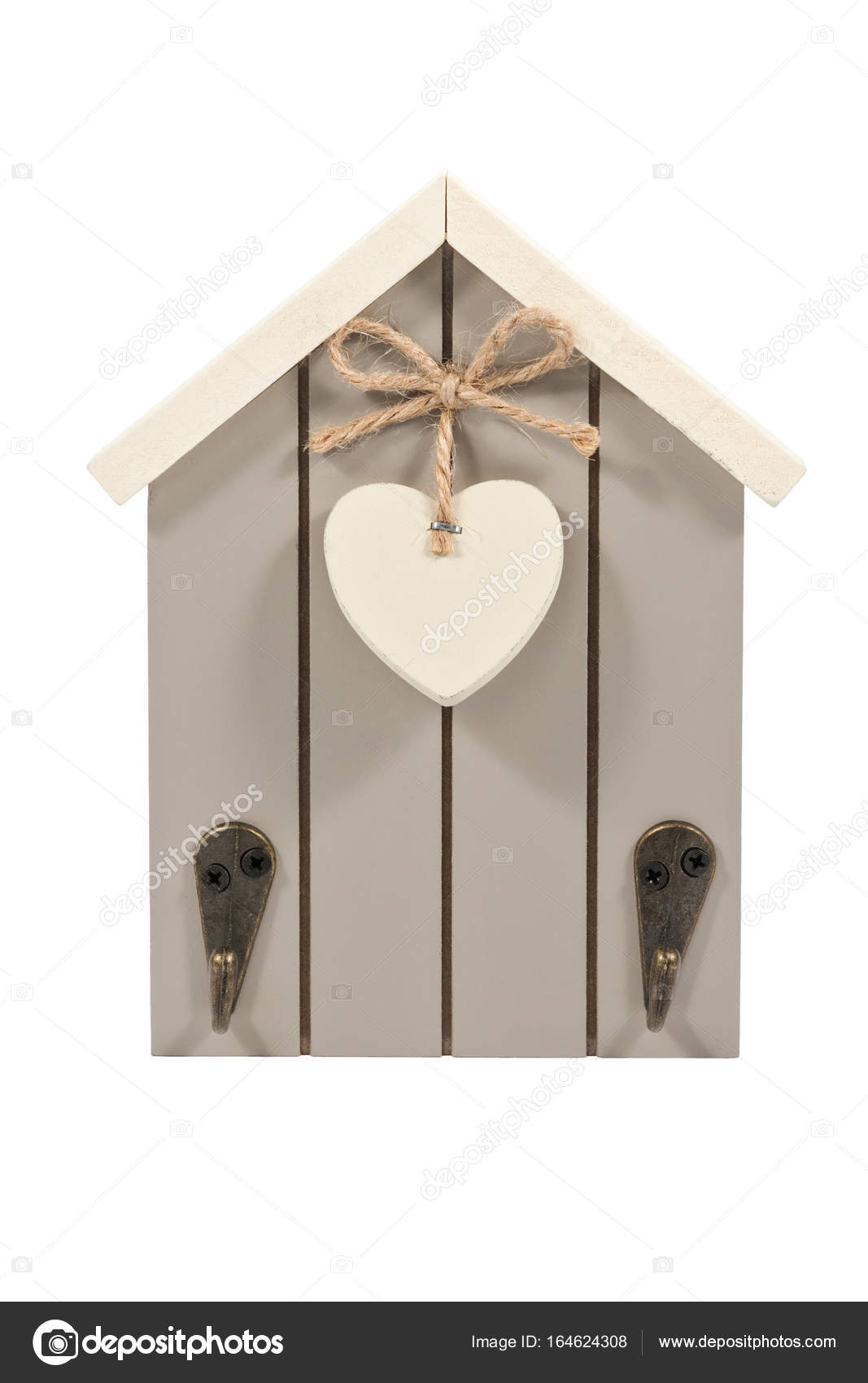 Decorative Small House With Heart And Hooks Stock Photo