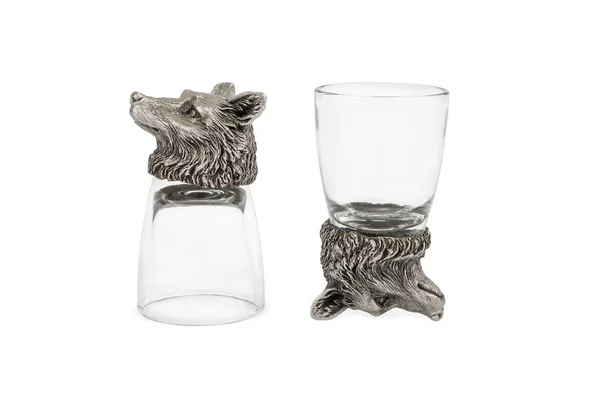 Vodka set di due bicchieri — Foto Stock