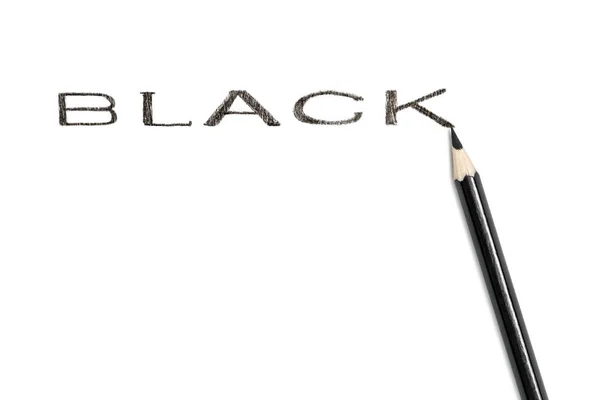 Wort schwarz mit Bleistift geschrieben — Stockfoto