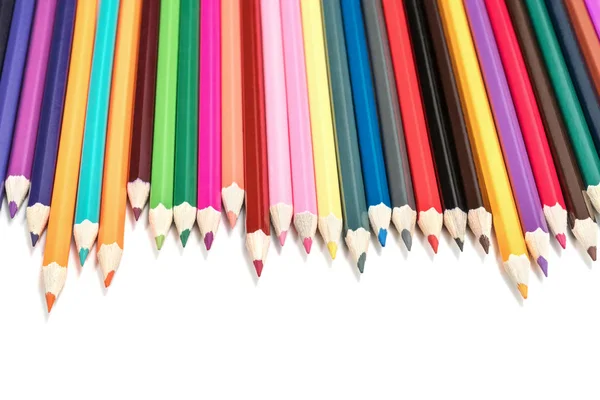 Pencils lined up in a row — Stock Photo, Image