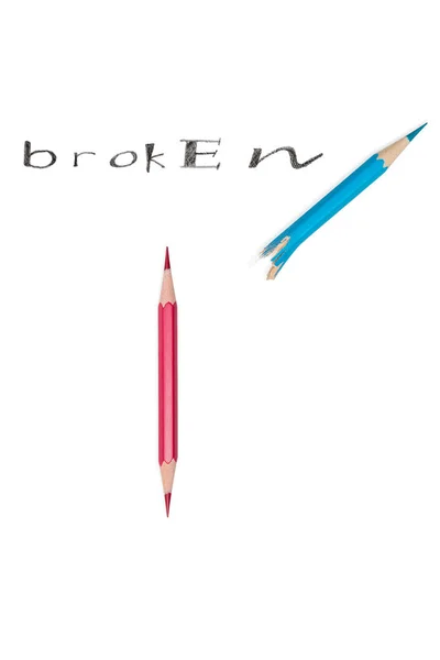 Ein halber kaputter Bleistift — Stockfoto