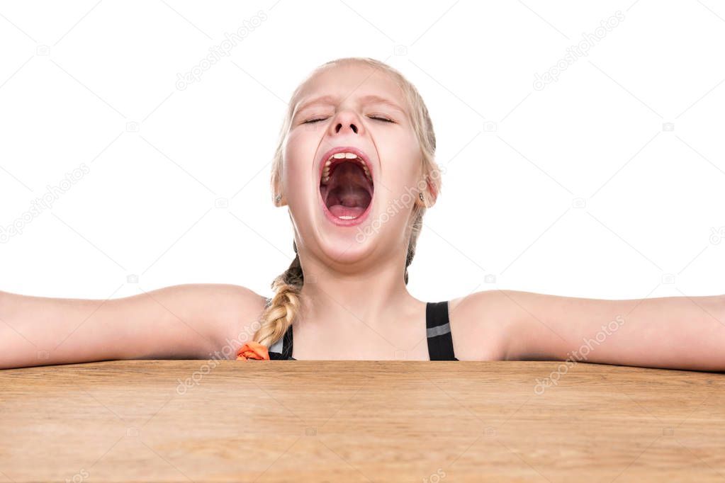 Girl with open mouth
