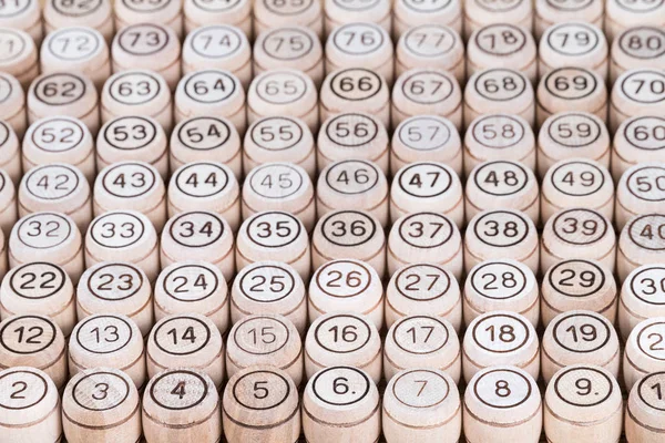 Lotto barrels lined up in a row — Stock Photo, Image
