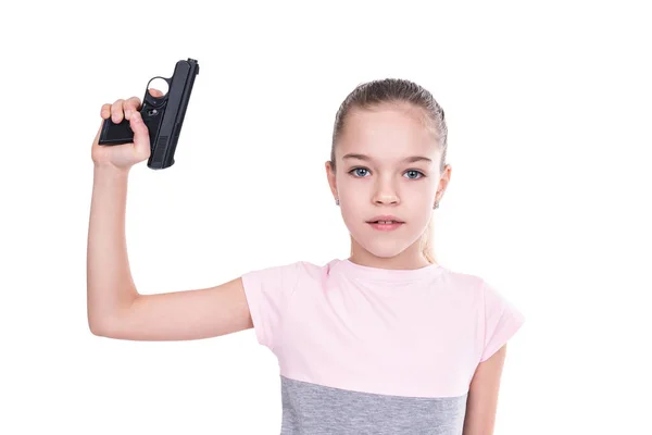 Niño con un arma de verdad —  Fotos de Stock