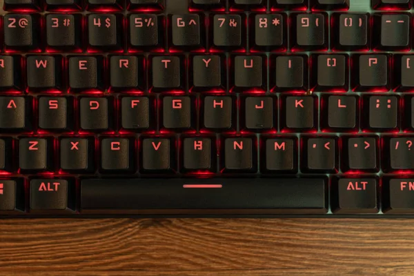 Met rood verlicht toetsenbord — Stockfoto