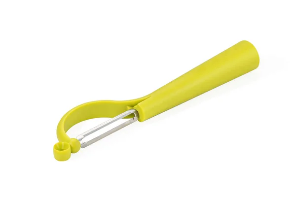 Cuchillo Especial Para Limpieza Verduras Frutas Con Mango Verde Aislado — Foto de Stock