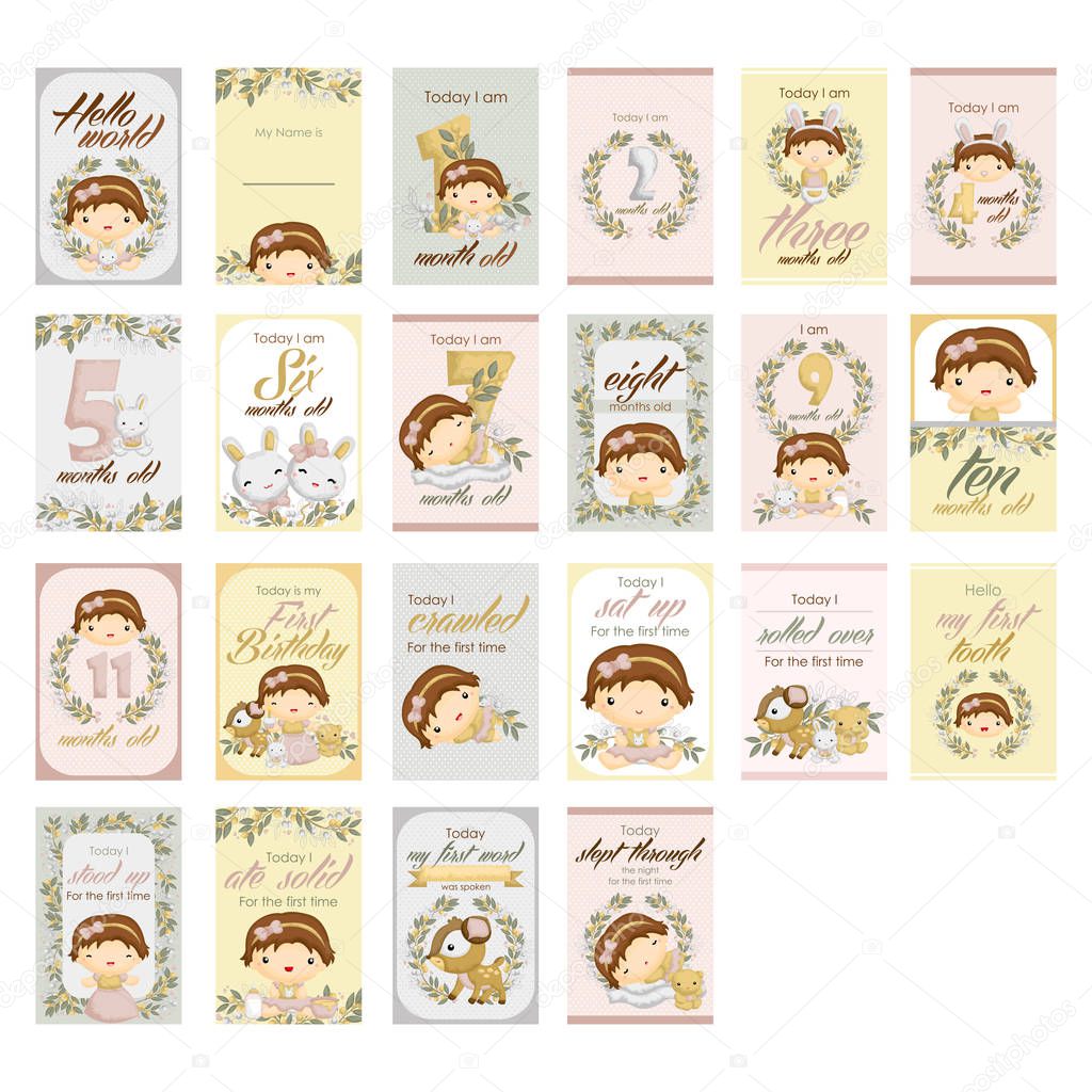 Girl milestone nature baby girl theme