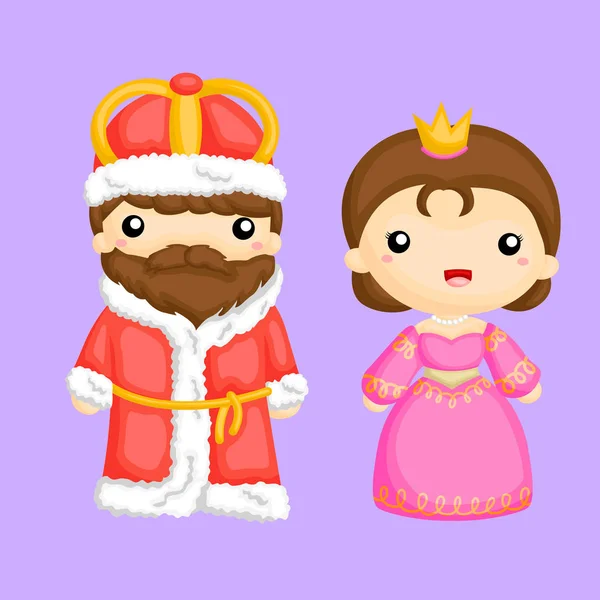 King and the queen of a kingdom — Stock Vector