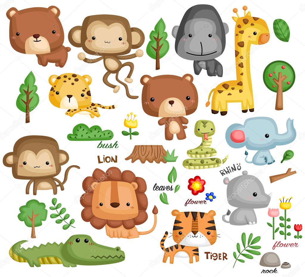 Jungle Animal Vector Set