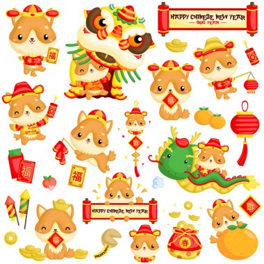 Chinese New Year Dog Cute Illustration clipart