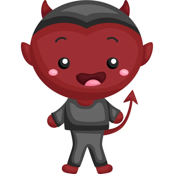 Little Boy Wearing Devil Costume — ストックベクタ