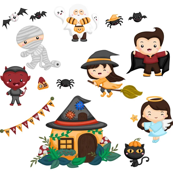 Halloween House Character — Stock Vector