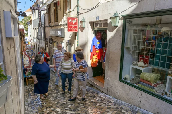 Sintra Portugal Octubre 2017 Vista Calle Con Tiendas Restaurantes Tiendas — Foto de Stock
