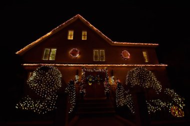  New York, Ny, Usa - 7 Aralık 2019. Dyker Heights bölgesi Noel Işıkları, New York, Usa. 