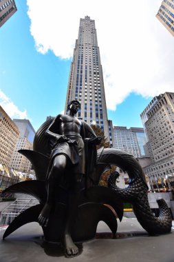 New York, Ny, Usa - 5 Aralık 2019. Manhattan 'daki ünlü Rockefeller Merkezi, New York, Usa 