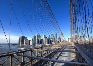 Brooklyn Köprüsü, New York, Ny, Sua 'dan Manhattan manzarası