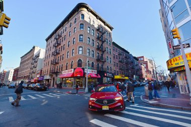 China Town, New York, Ny, Usa - 30 Kasım 2019. Manhattan 'ın renkli sokakları - Çin Mahallesi, New York.