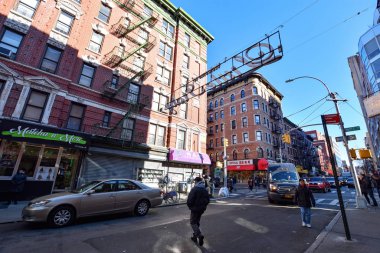 China Town, New York, Ny, Usa - 30 Kasım 2019. Manhattan 'ın renkli sokakları - Çin Mahallesi, New York.