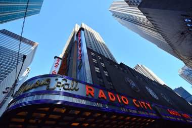 Manhattan, New York, Ny, Usa - 30 Kasım 2019. Radio City Music Hall binası Rockefeller Center, Midtown Manhattan, Ny, Usa .